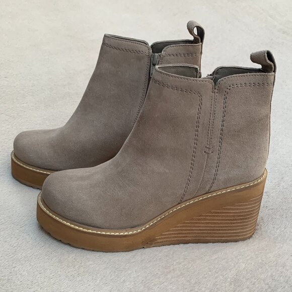 Diba True Comet Ride Circle It Suede Wedge Platform Booties Sz 7.5 NWT - Picture 6 of 16